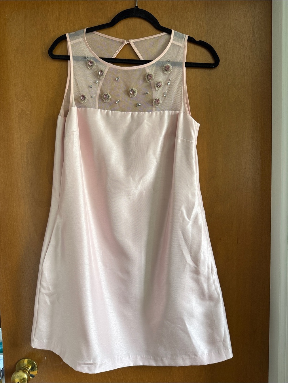 Pearl by Georgina Chapman Light Pink Embellished Mini Dress